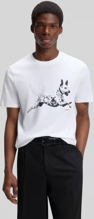 HUGO regular fit T-shirt van puur katoen - Foto 3