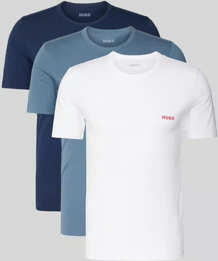 HUGO Regular fit T-shirt van puur katoen in een set van 3 stuks