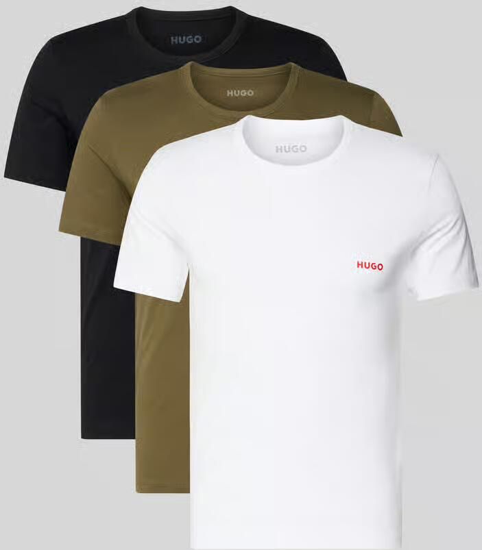HUGO Regular fit T-shirt van puur katoen in een set van 3 stuks