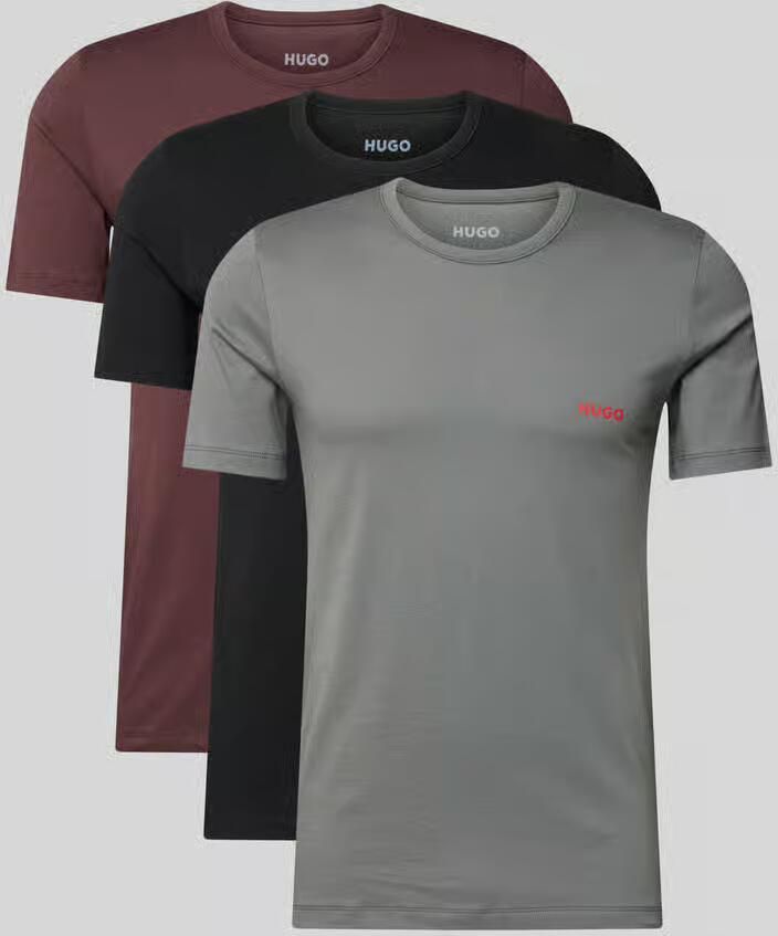 HUGO Regular fit T-shirt van puur katoen in een set van 3 stuks