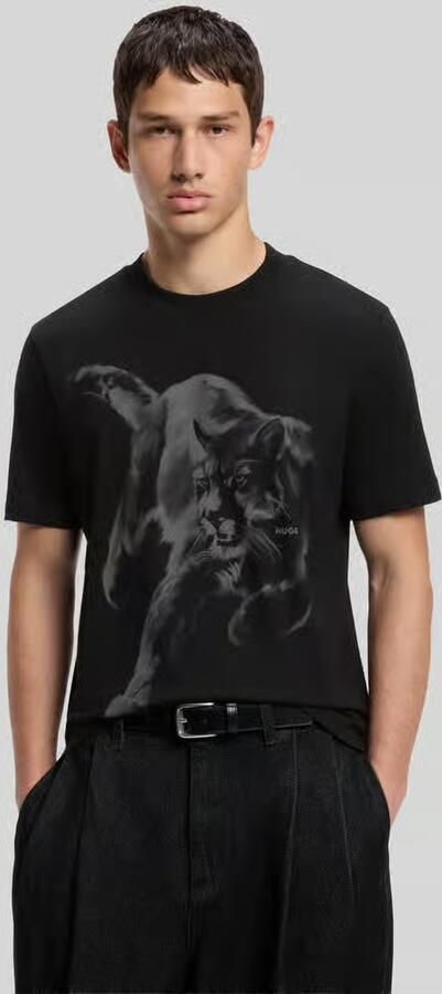 HUGO Regular fit t-shirt van puur katoen model 'Daffilo' - Foto 3