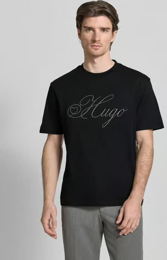 HUGO Regular fit T-shirt van puur katoen model 'DALENT' - Foto 4