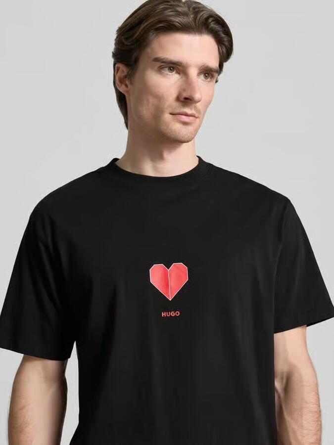 HUGO Regular fit T-shirt van puur katoen model 'DALENTIN' - Foto 2