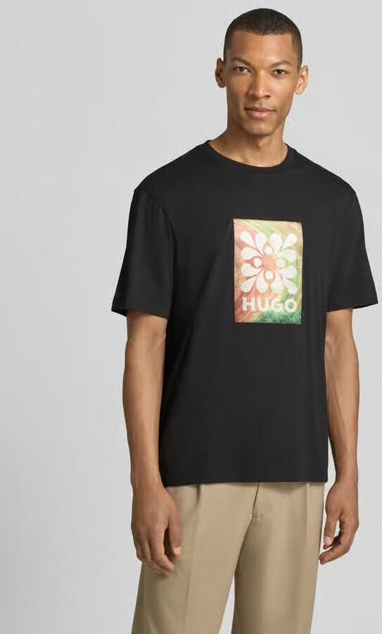 HUGO regular fit T-shirt van puur katoen model 'DAMORU' - Foto 3