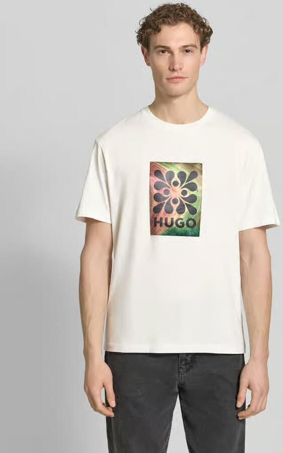 HUGO regular fit T-shirt van puur katoen model 'DAMORU' - Foto 3