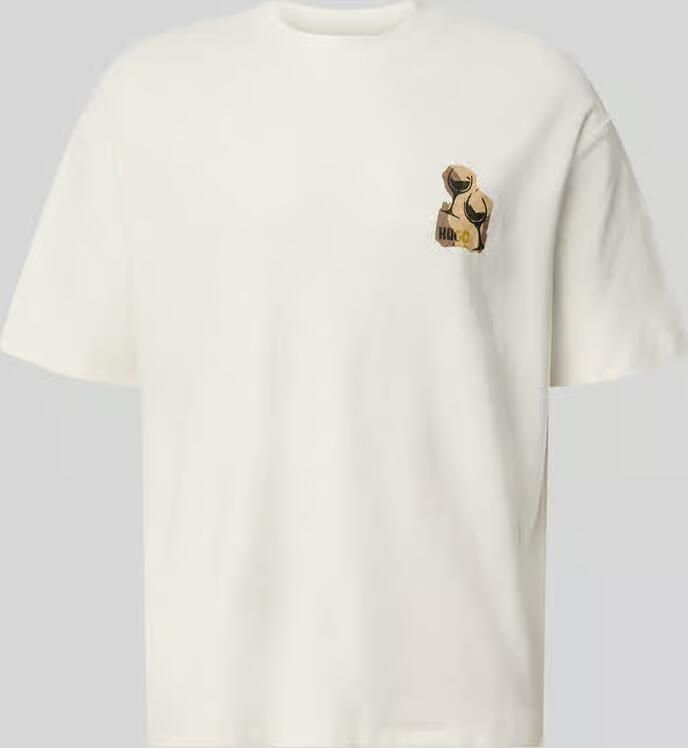 HUGO Regular fit t-shirt van puur katoen model 'Detzi'