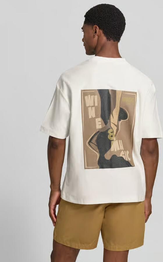 HUGO Regular fit t-shirt van puur katoen model 'Detzi' - Foto 3