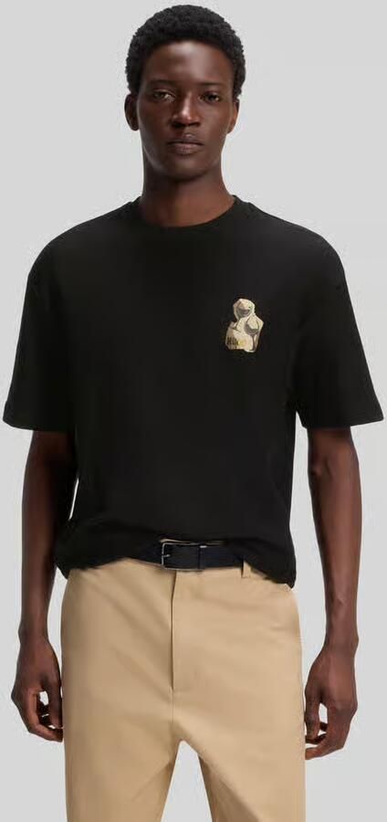 HUGO Regular fit t-shirt van puur katoen model 'Detzi' - Foto 3