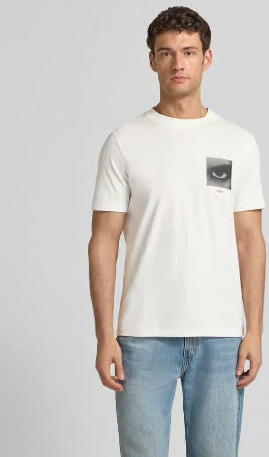 HUGO Regular fit T-shirt van puur katoen Model 'DEYSS' - Foto 4