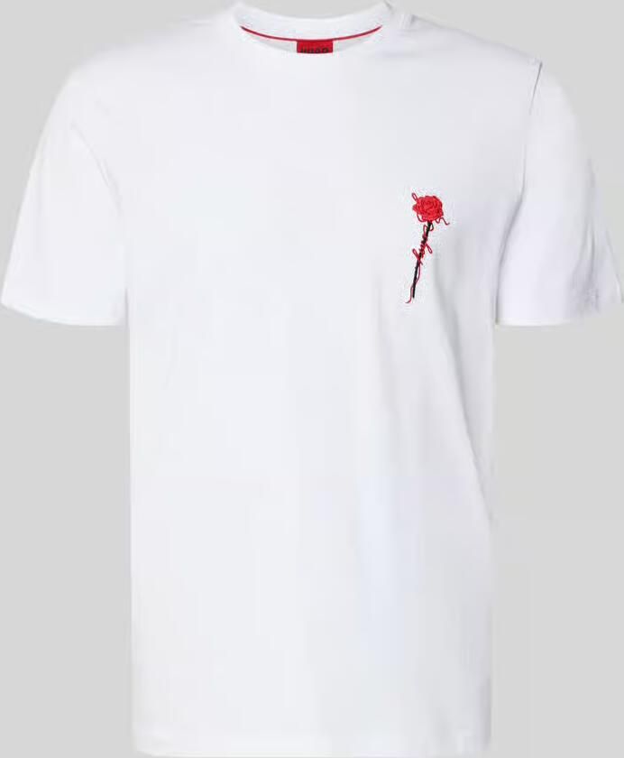 HUGO Regular fit t-shirt van puur katoen model 'Diflow' - Foto 2