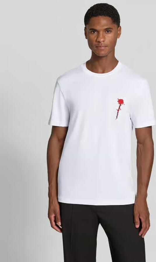 HUGO Regular fit t-shirt van puur katoen model 'Diflow' - Foto 3