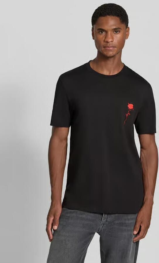 HUGO Regular fit t-shirt van puur katoen model 'Diflow' - Foto 2