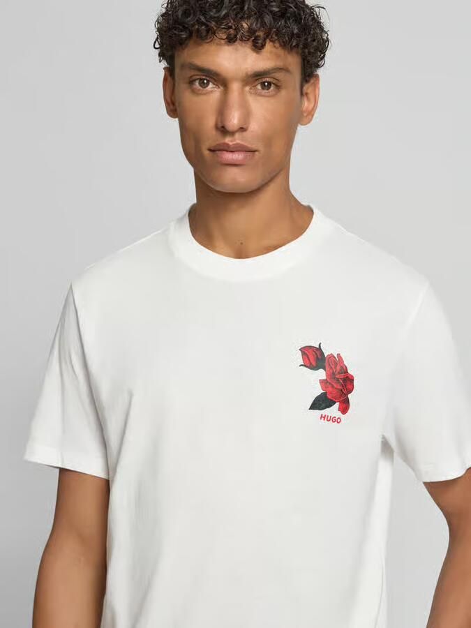 HUGO regular fit T-shirt van puur katoen model 'DIKERD'
