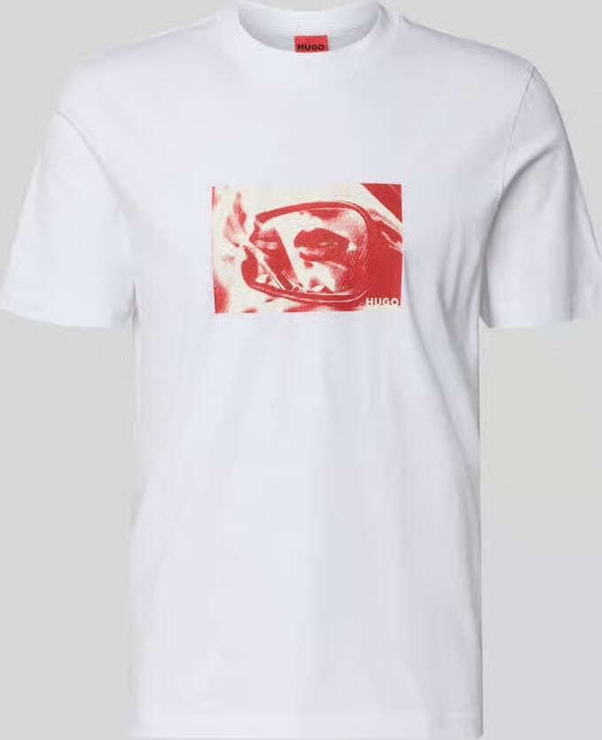 HUGO Regular fit t-shirt van puur katoen model 'Dirom'