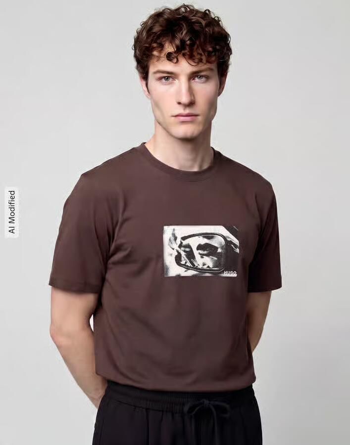 HUGO Regular fit t-shirt van puur katoen model 'Dirom' - Foto 2