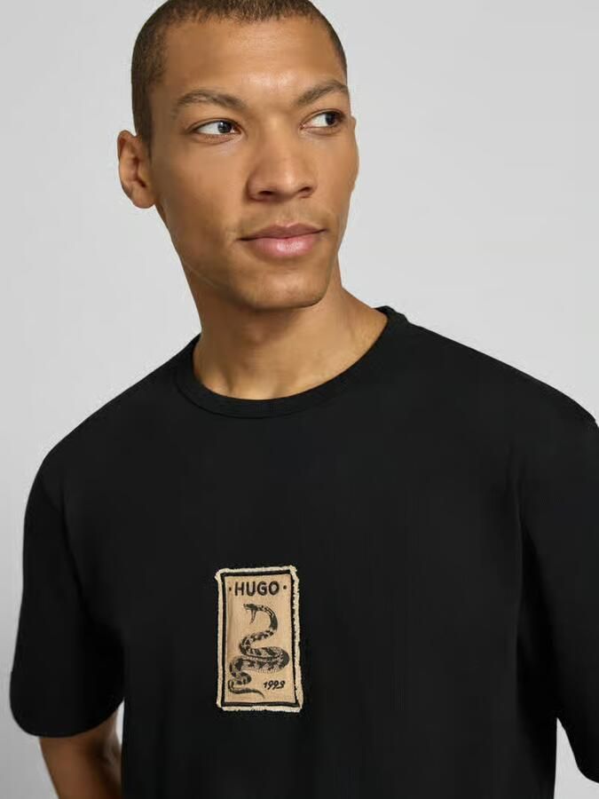 HUGO regular fit T-shirt van puur katoen model 'DOBUL' - Foto 3