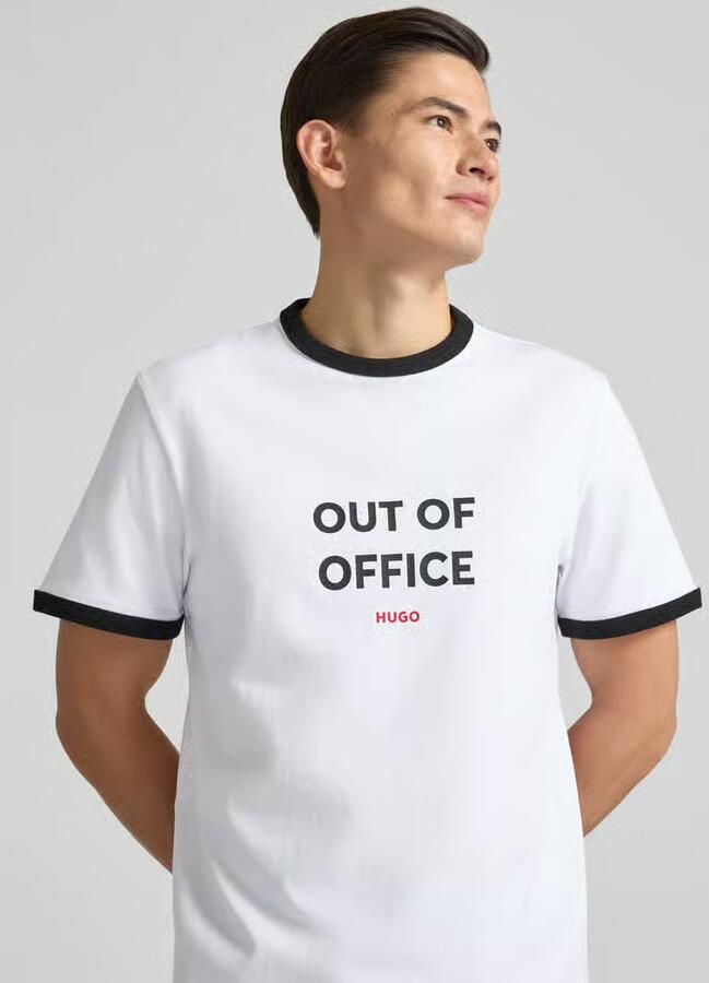 HUGO Regular fit T-shirt van puur katoen model 'DOFFICE' - Foto 2