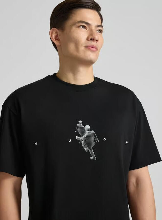 HUGO Regular fit T-shirt van puur katoen model 'DOLLO' - Foto 2