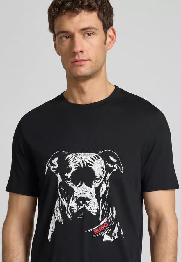 HUGO Regular fit T-shirt van puur katoen model 'DUBROX' - Foto 2