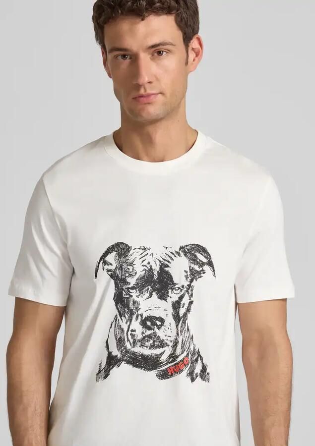 HUGO Regular fit T-shirt van puur katoen model 'DUBROX' - Foto 2