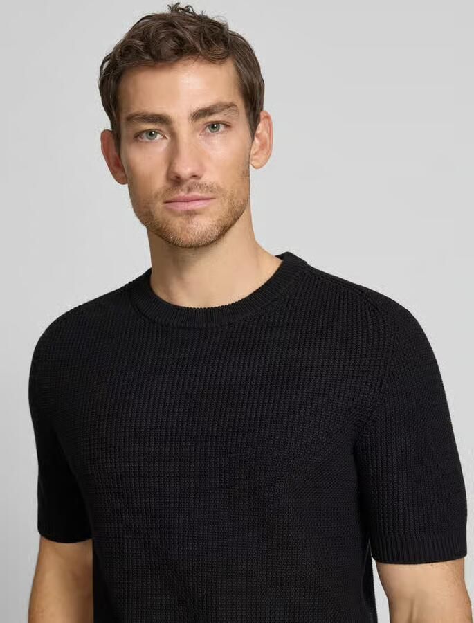HUGO relaxed fit gebreide pullover van puur katoen model 'SAFFON' - Foto 3