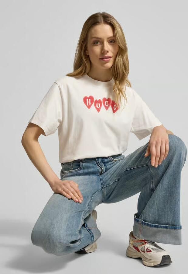 HUGO Regular fit T-shirt van puur katoen model 'VINTAGE TEE_22' - Foto 2