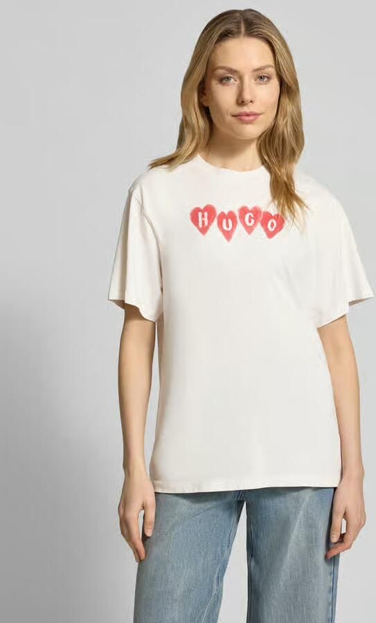 HUGO Regular fit T-shirt van puur katoen Model 'VINTAGE TEE_22' - Foto 4