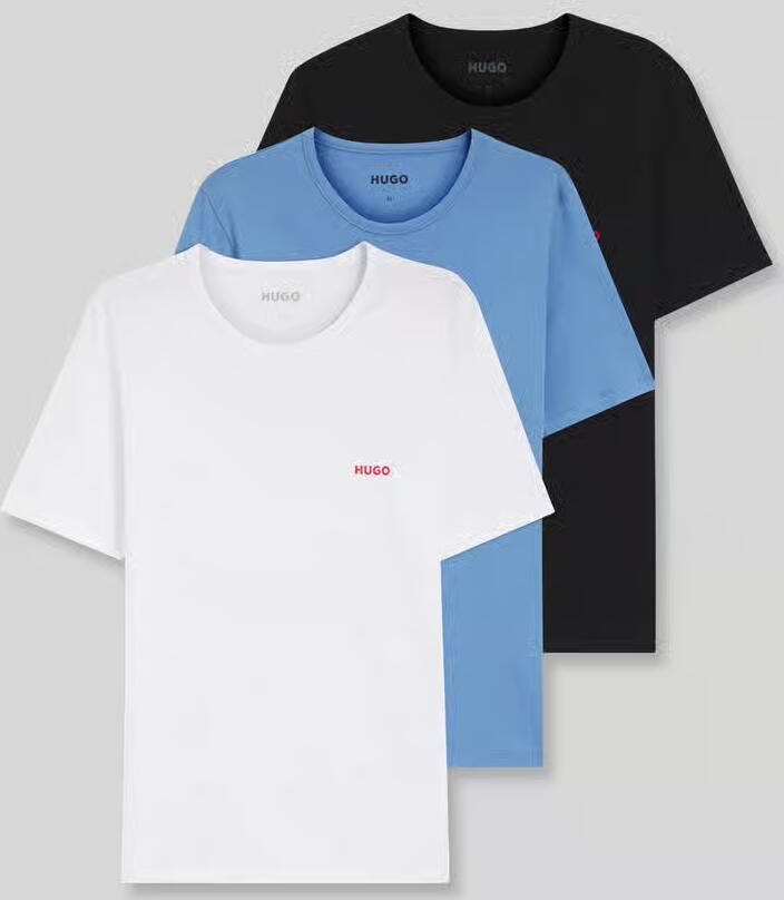 HUGO regular fit T-shirts van puur katoen in set van 3