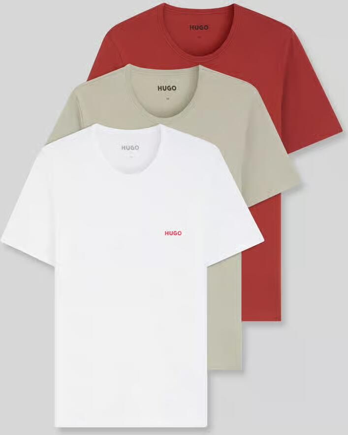 HUGO regular fit T-shirts van puur katoen in set van 3 - Foto 2