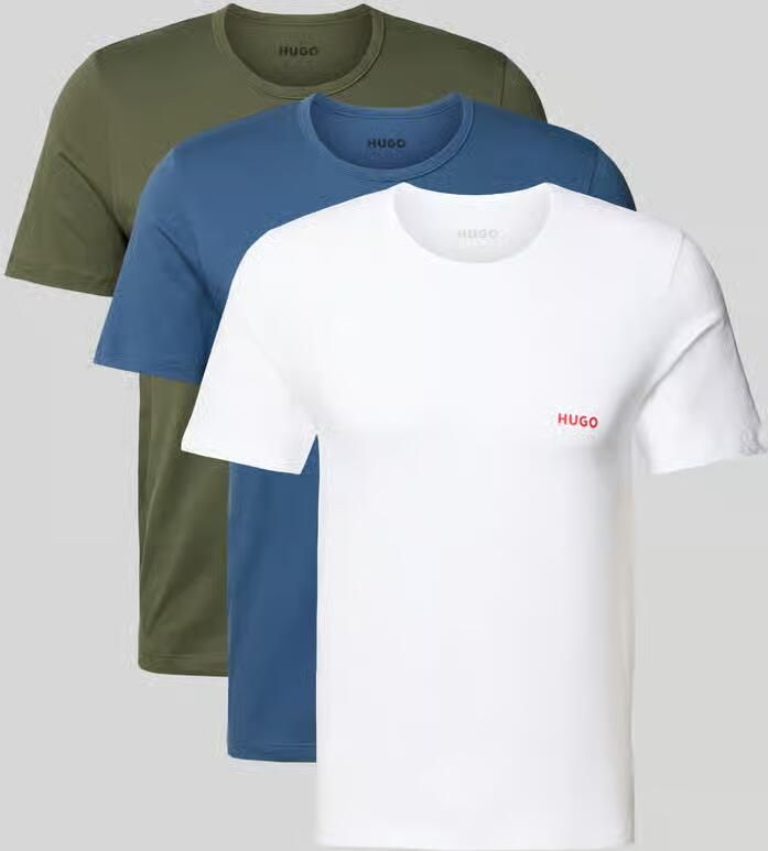 HUGO Regular fit t-shirtset van puur katoen model 'T-SHIRT RN TRIPLET P'