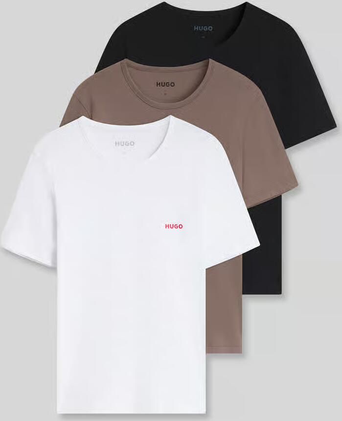HUGO Regular fit t-shirtset van puur katoen model 'T-SHIRT RN TRIPLET P'