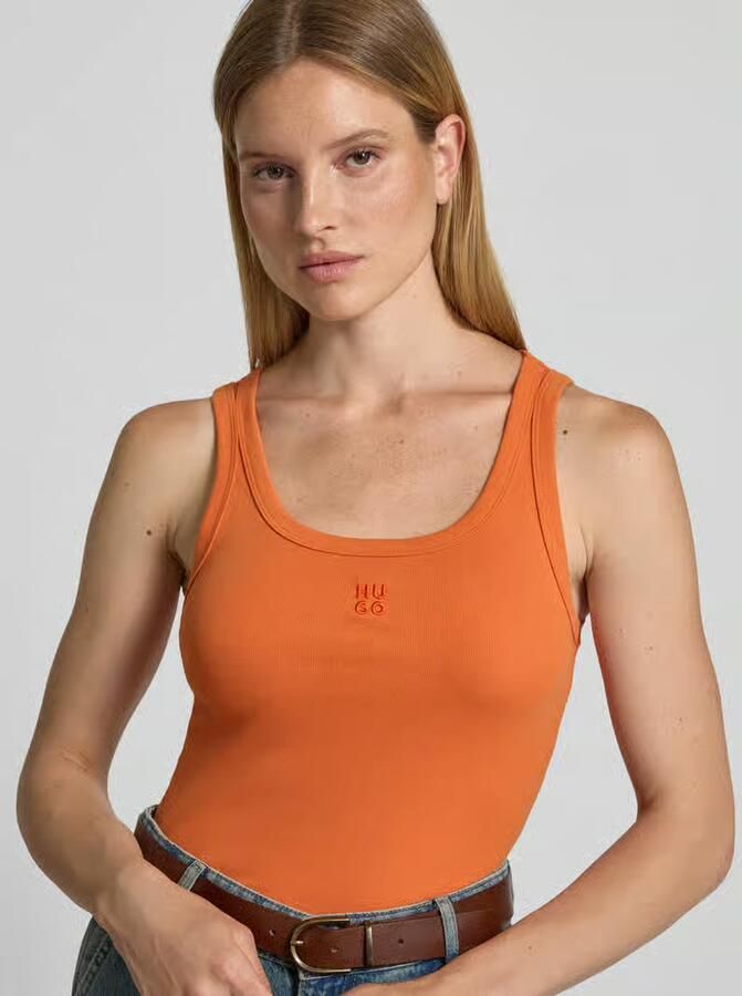 HUGO regular fit tanktop van katoenmix model 'DATAMIA'