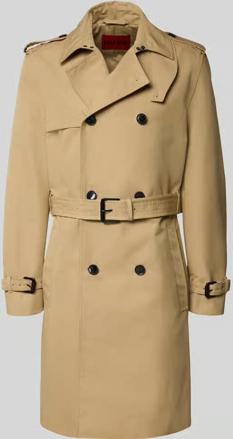 HUGO Regular fit trenchcoat van katoenmix model 'Maluks2631'