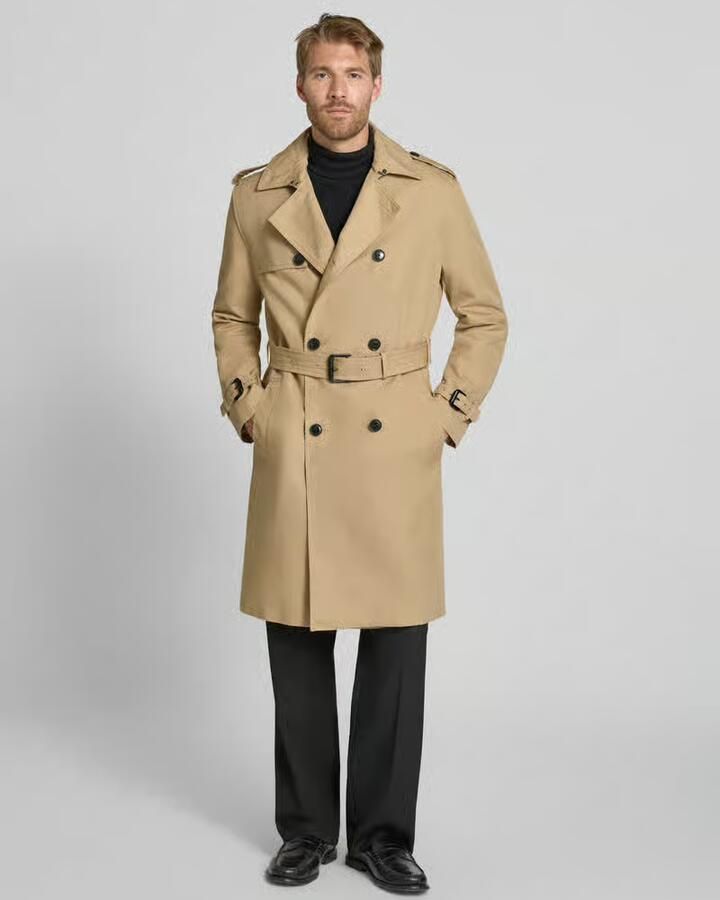 HUGO Regular fit trenchcoat van katoenmix model 'Maluks2631' - Foto 3