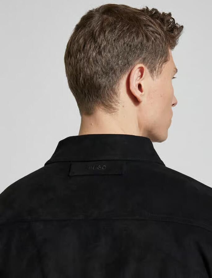 HUGO Regular fit vrijetijdsoverhemd in Wildleerlook Model 'ENASO'