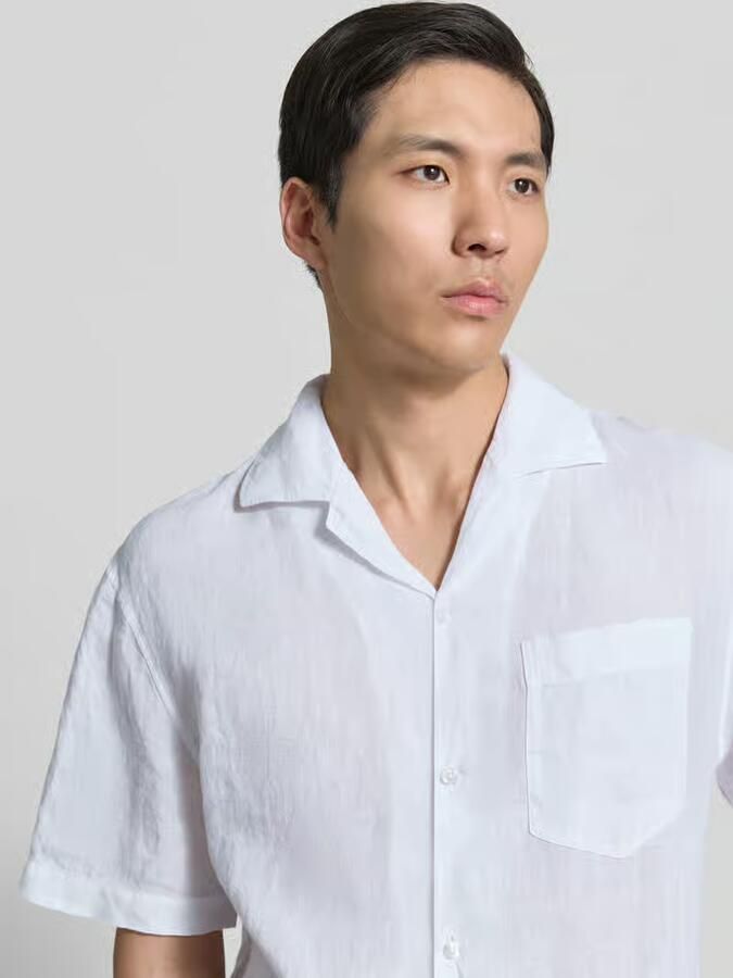 HUGO regular fit vrijetijdsoverhemd van puur linnen model 'EXOLINO'