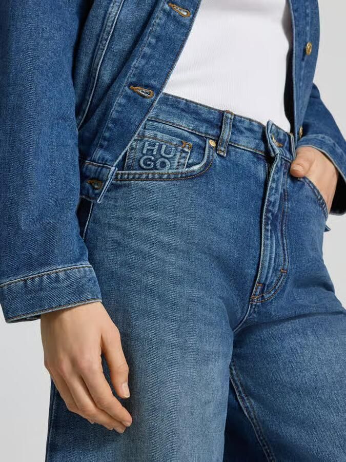 HUGO Regular fit wide leg jeans van puur katoen model 'Geredith' - Foto 2