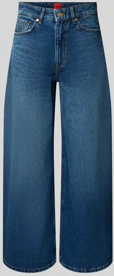 HUGO Regular fit wide leg jeans van puur katoen model 'Geredith'