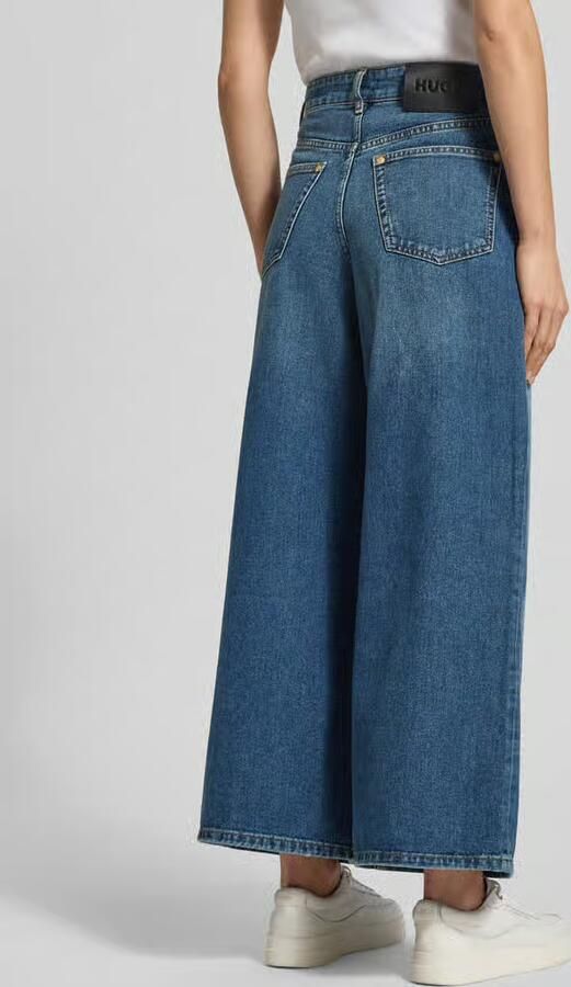 HUGO Regular Fit Wide Leg Jeans van puur katoen model 'Geredith'