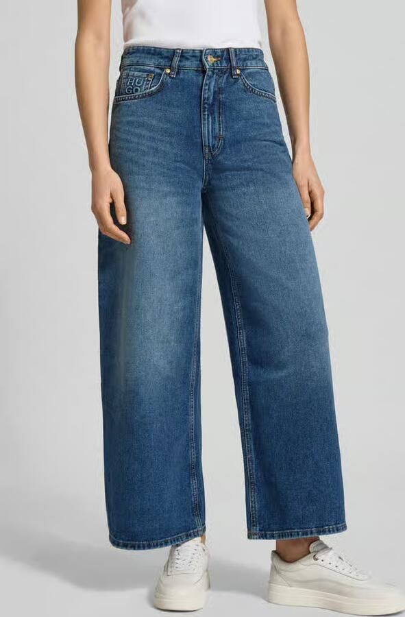 HUGO Regular Fit Wide Leg Jeans van puur katoen model 'Geredith' - Foto 3