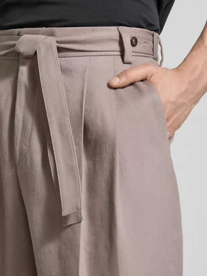 HUGO regular fit wijdte broek van mix van hennep en lyocell model 'FEDIX244F1X'