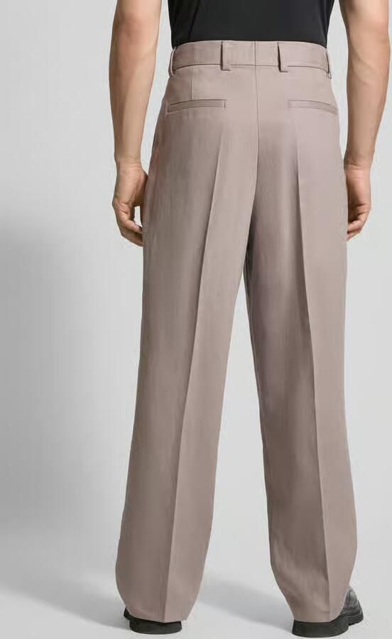 HUGO regular fit wijdte broek van mix van hennep en lyocell model 'FEDIX244F1X'
