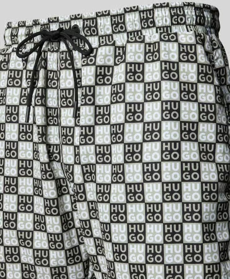 HUGO regular fit zwembroek met label in reliëf model 'AARON'