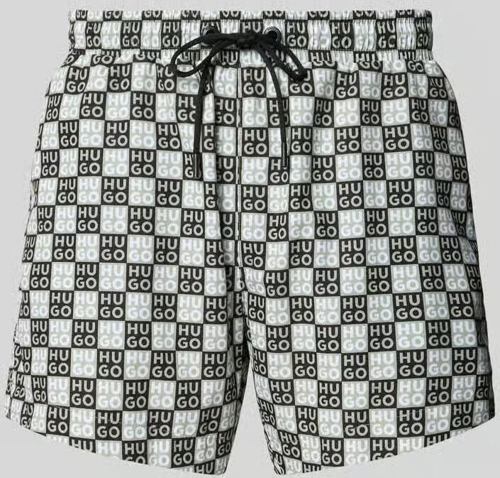 HUGO regular fit zwembroek met label in reliëf model 'AARON' - Foto 2