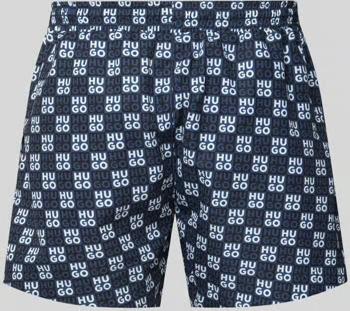 HUGO regular fit zwembroek met label in reliëf model 'AARON'