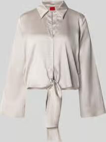 HUGO relaxed fit blouse met lange mouwen in satijnlook model 'ERRIKA'