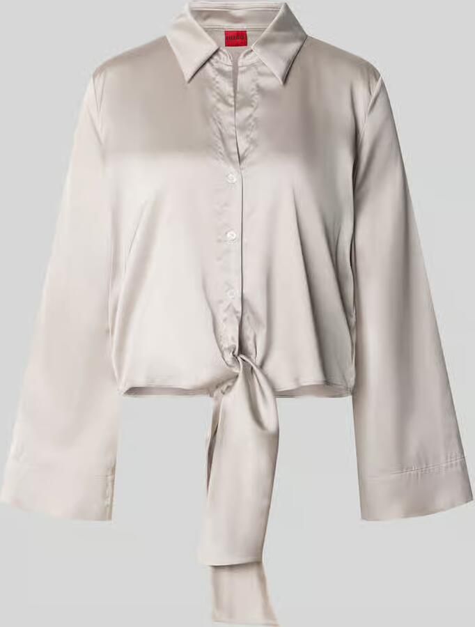 HUGO relaxed fit blouse met lange mouwen in satijnlook model 'ERRIKA'