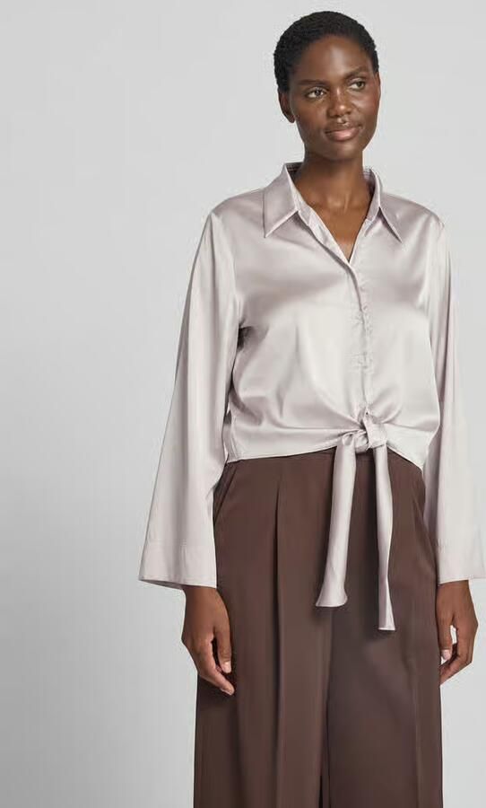 HUGO relaxed fit blouse met lange mouwen in satijnlook model 'ERRIKA' - Foto 3
