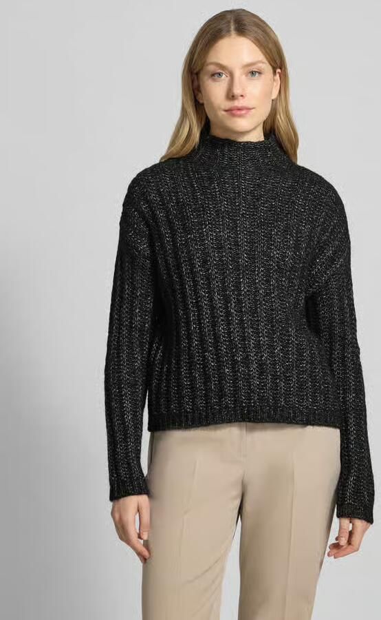 HUGO Relaxed fit gebreide pullover van katoenmix met wol model 'SAFINEYNY' - Foto 2