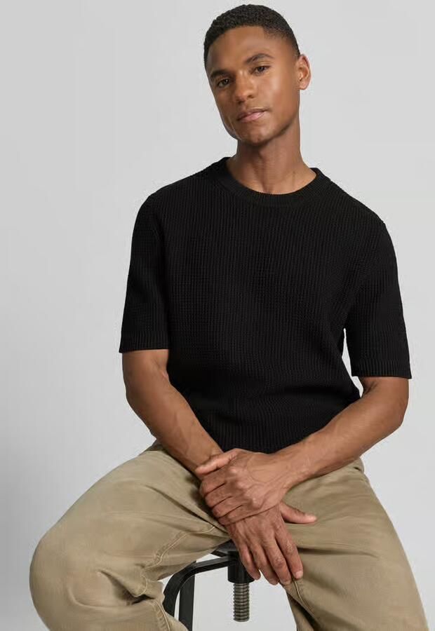 HUGO relaxed fit gebreide pullover van puur katoen model 'SAFFON'